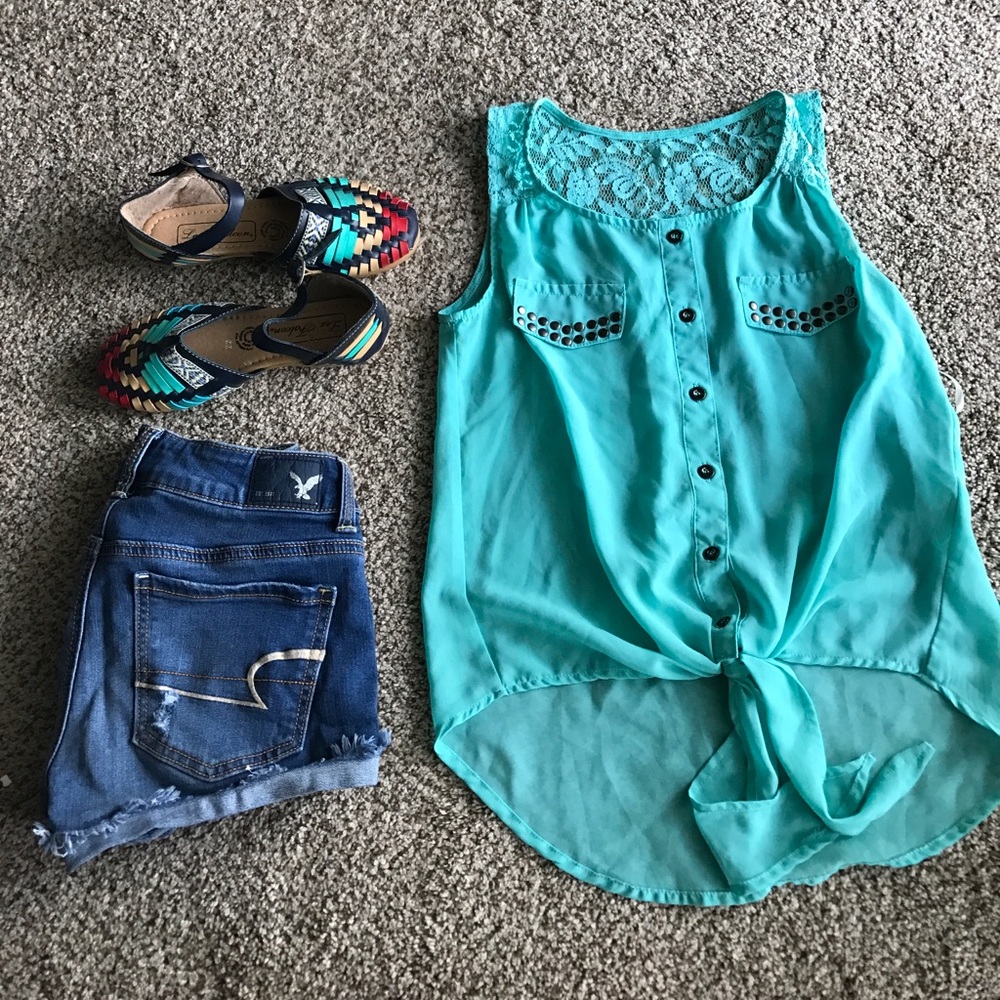 Turquoise top
