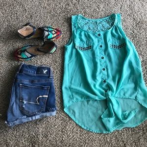 Turquoise top