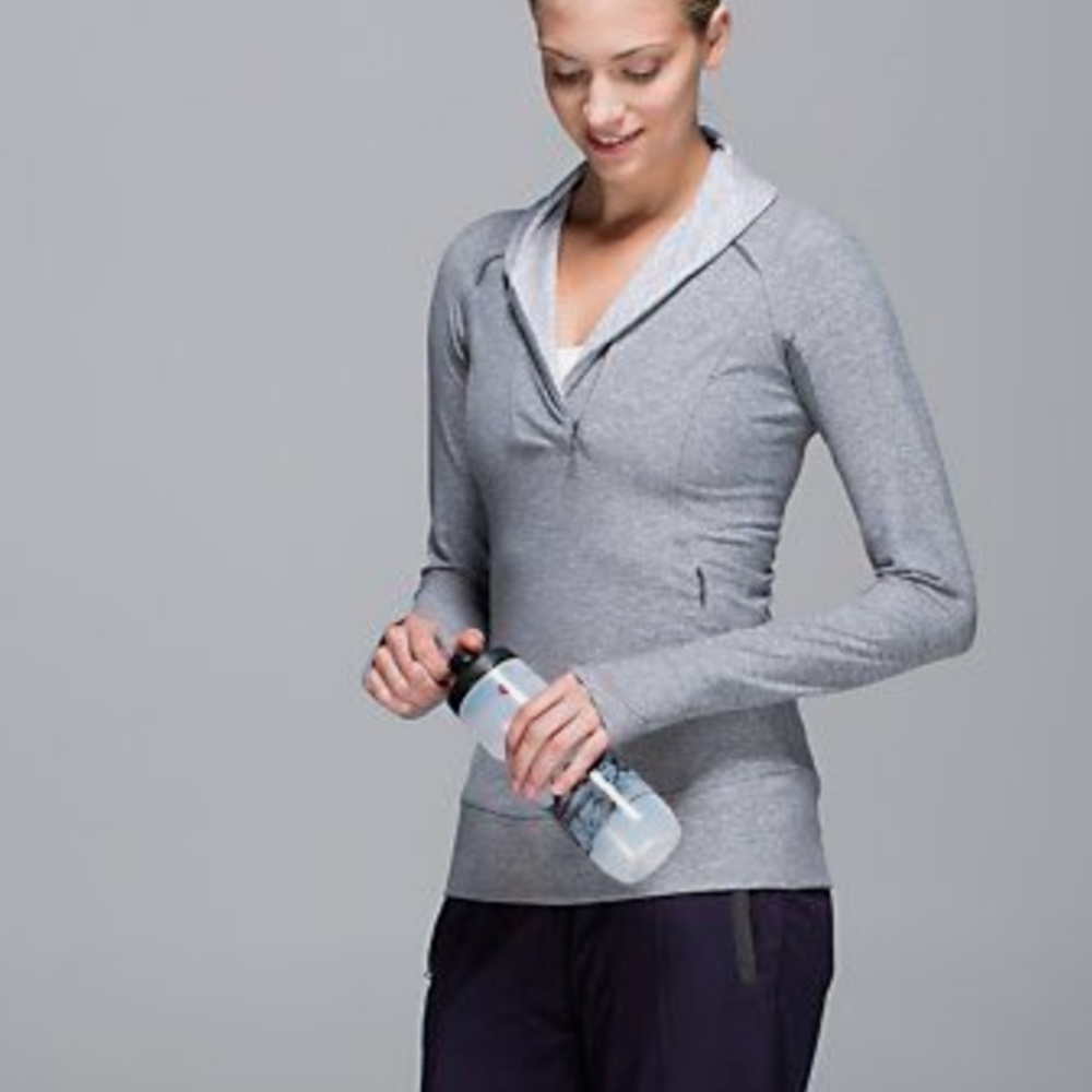 Lululemon Think Fast Pullover Heather Slate Gray