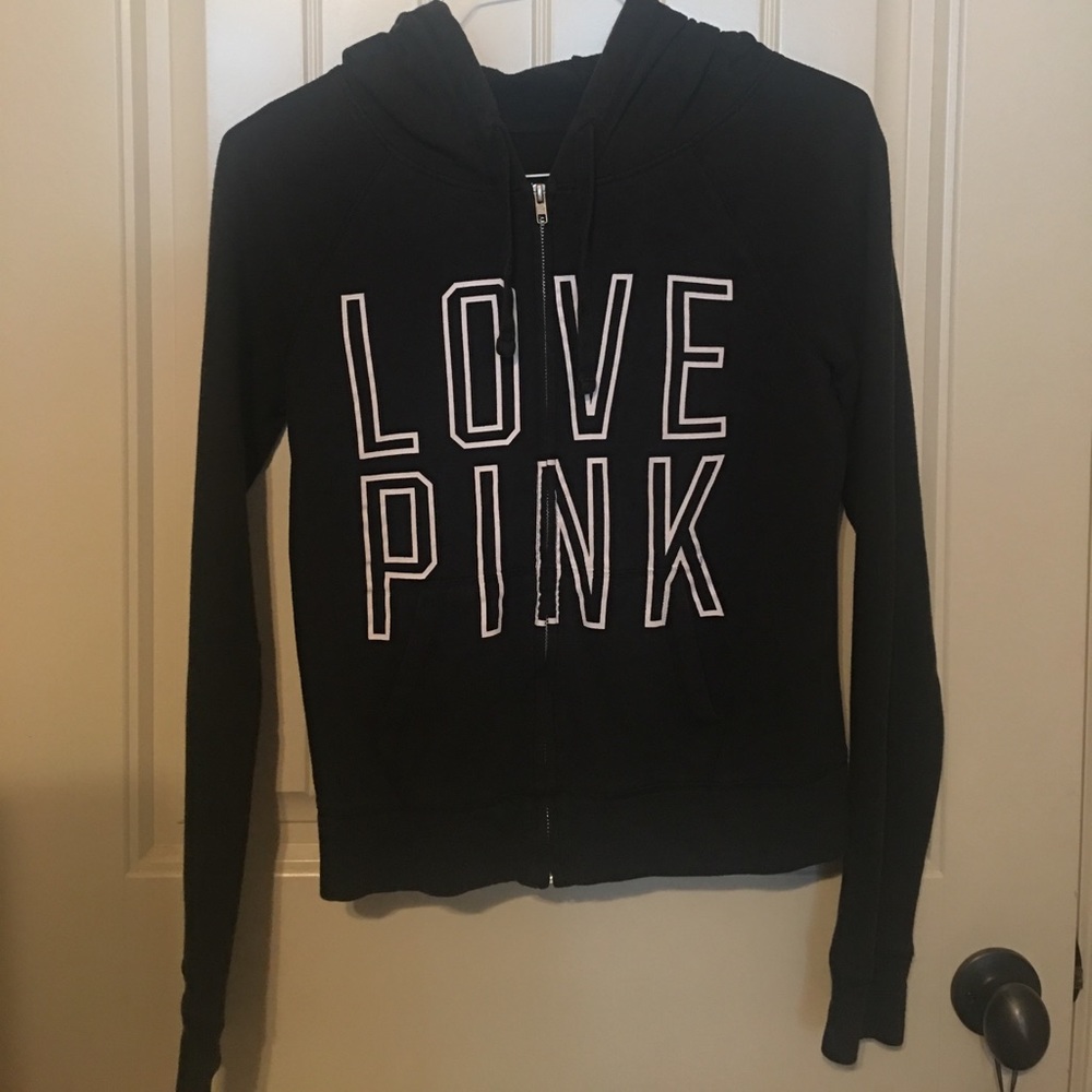 Victoria Secrets Pink Black Zip Jacket