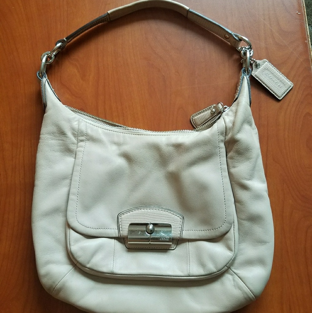 Authentic Coach beige purse