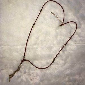 Leather long necklace