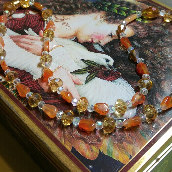 #0068 Mexican Fire Opal Necklace - Picture 2 of 3