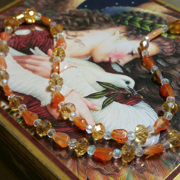 #0068 Mexican Fire Opal Necklace - Picture 3 of 3