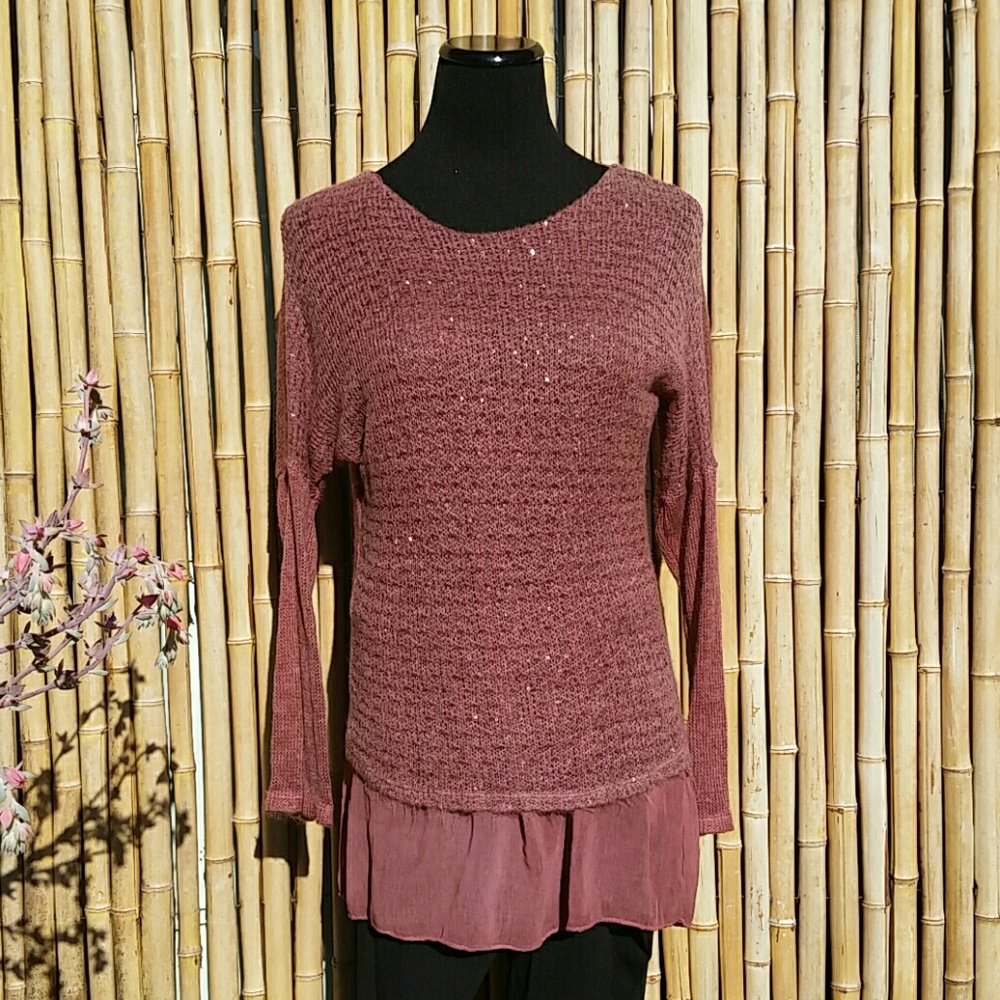 NEW SEDUZIONE Pink Mauve Silk Skirted Sweater Set - Picture 4 of 5