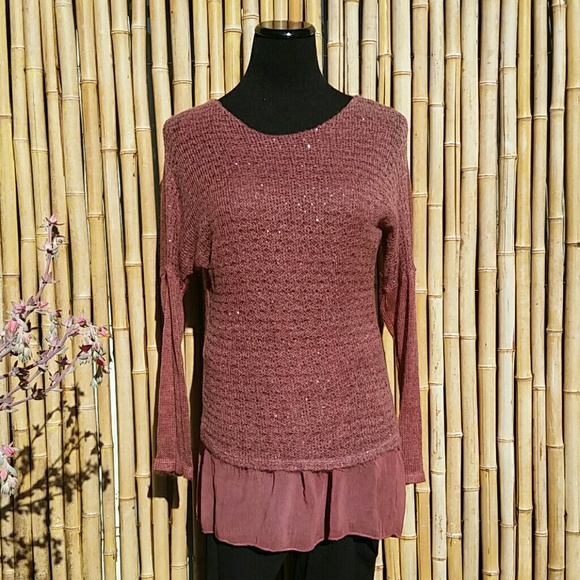 NEW SEDUZIONE Pink Mauve Silk Skirted Sweater Set - Picture 4 of 5