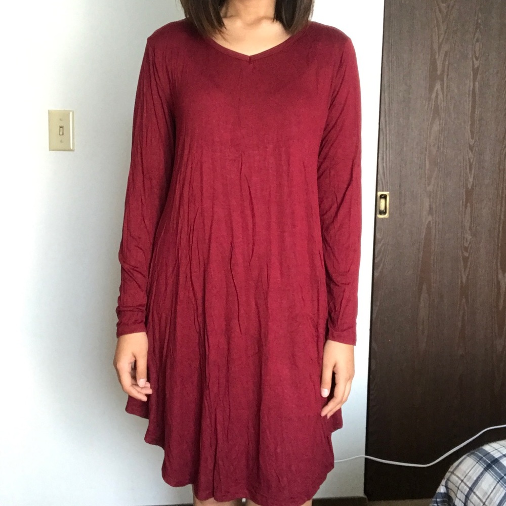 Flowy mid length dress.