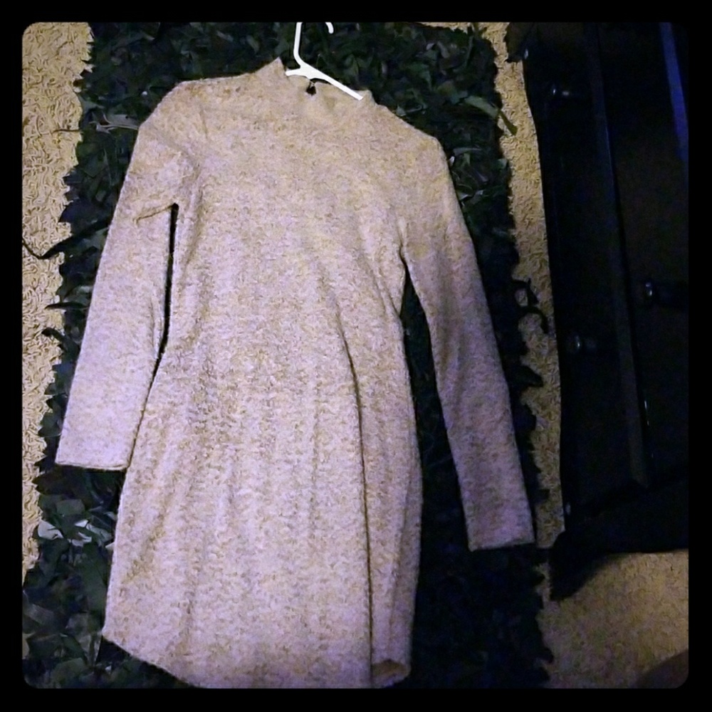 Long sleeve fuzzy body con dress