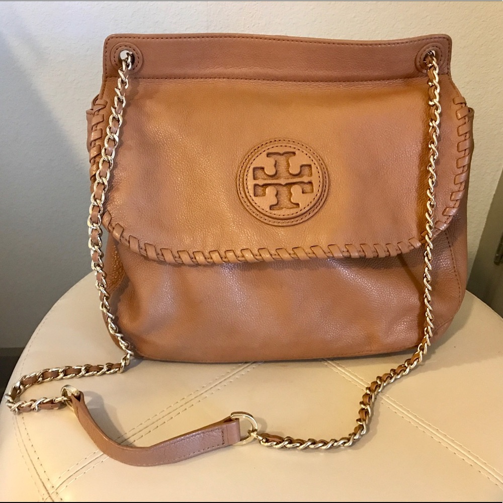 TORY BURCH MARION LEATHER SADDLE BAG