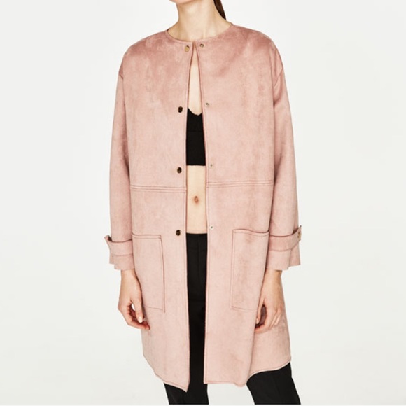 zara long suede jacket