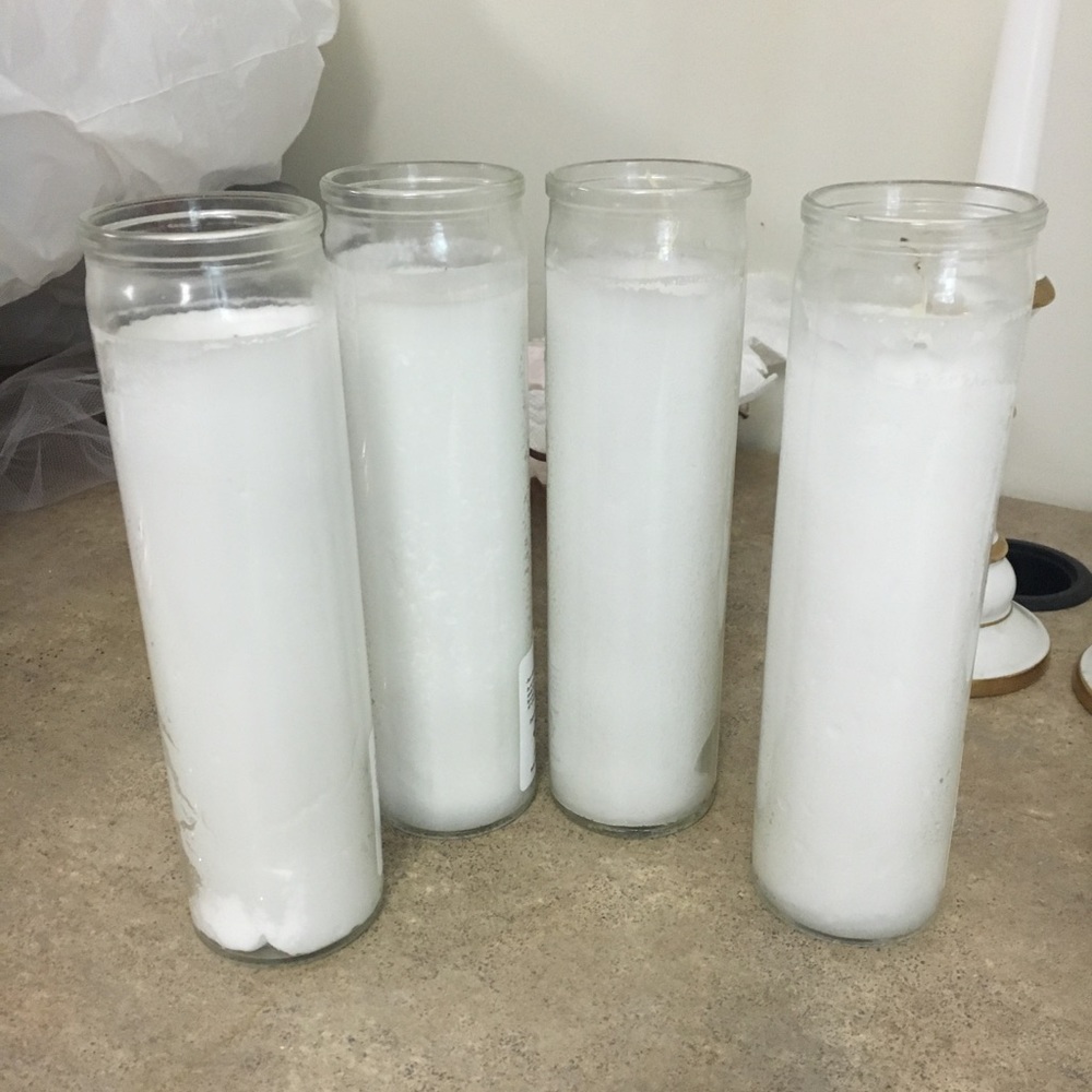 4 White jar candles