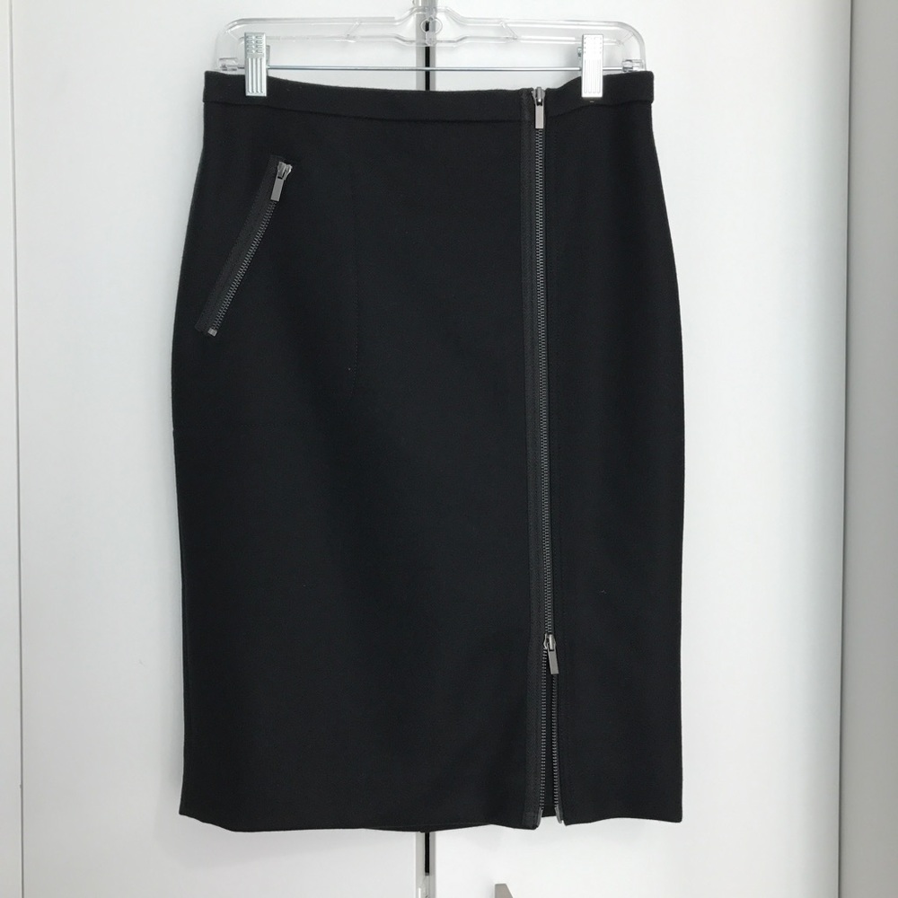 J. Crew Asymmetrical Zip Pencil Skirt in Wool - Picture 1 of 8