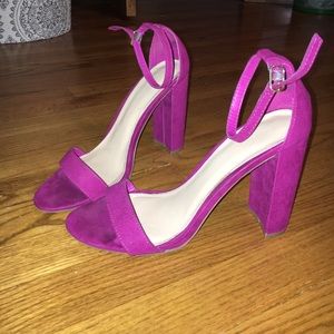 Magenta block heels size 10