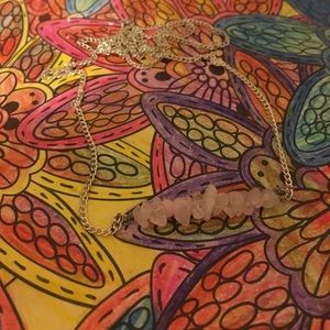 Small pink rocks necklace & blue rocks necklace.