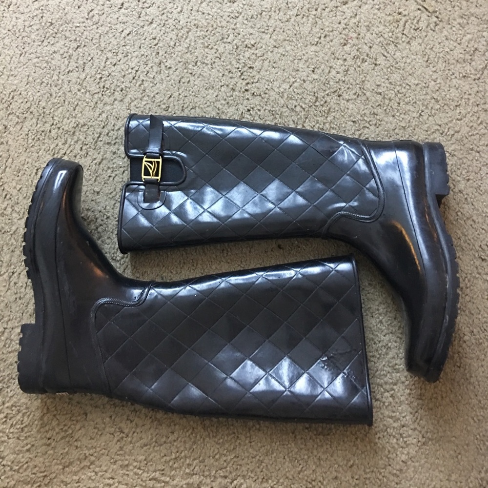 Sperry Rain Boots: Quilted Black, Tall, Waterproof