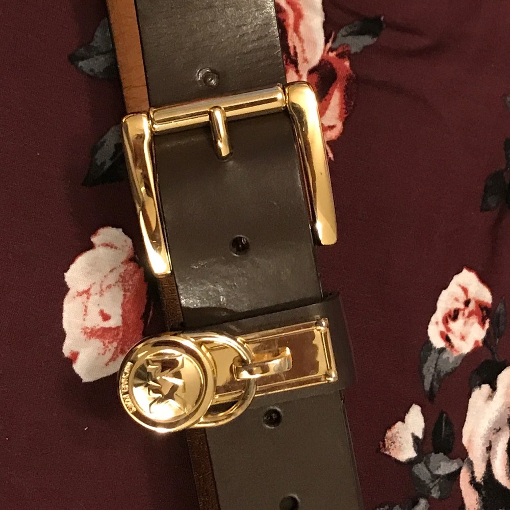 Michael kors brown belt with lock size large