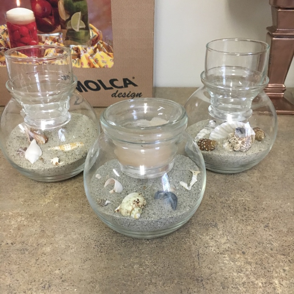 Beach candle holders