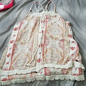 Spaghetti strap cross back shirt