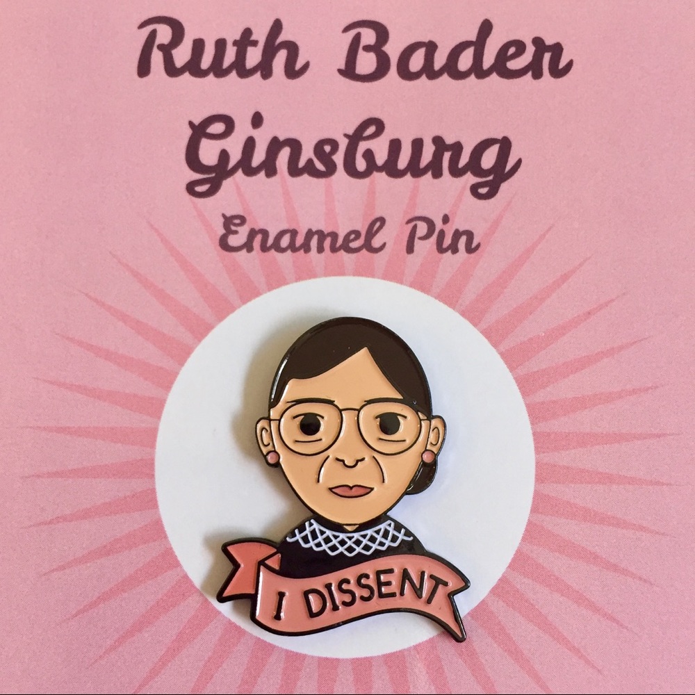 Ruth Bader Ginsburg I Dissent Enamel Lapel Pin New
