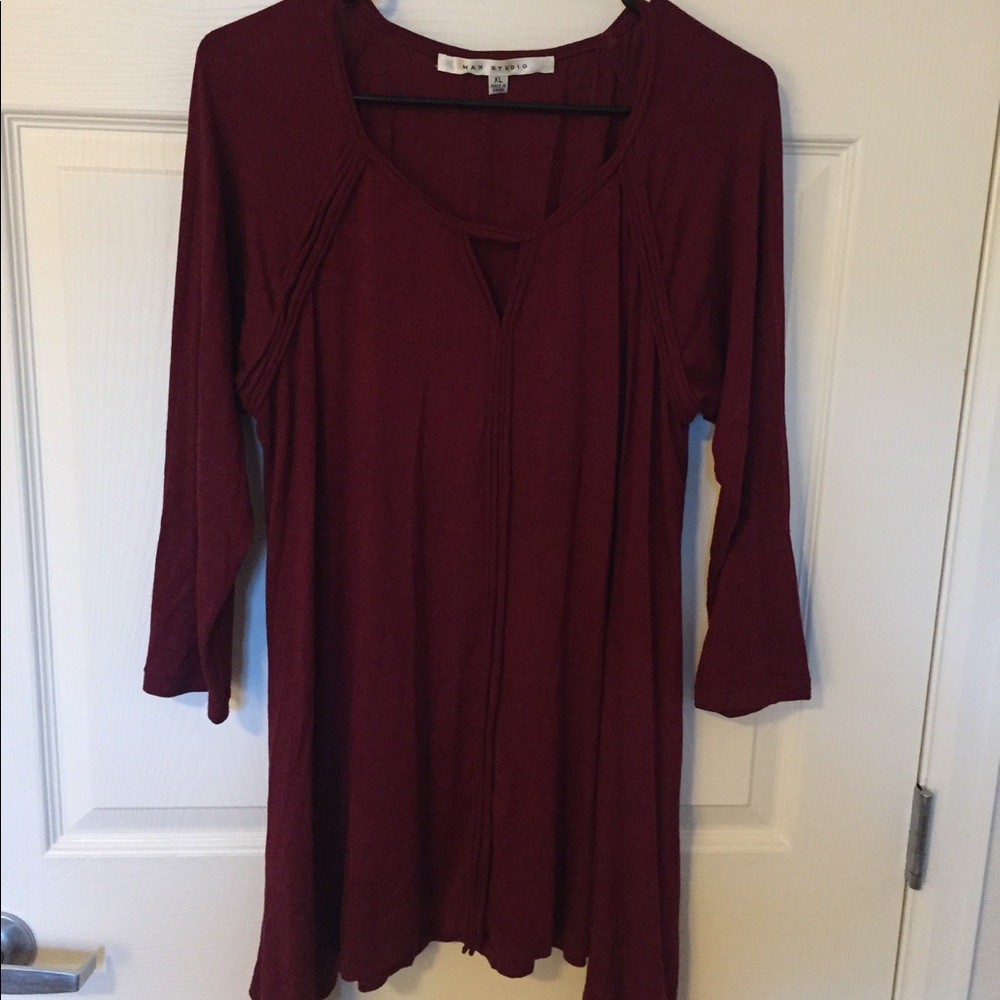 Max Studio Burgundy/Maroon long shirt/tunic
