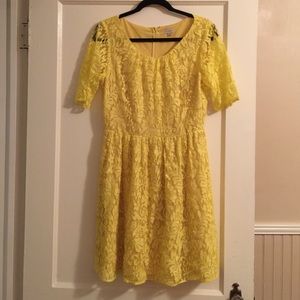 Cremieux Yellow Lace Dress