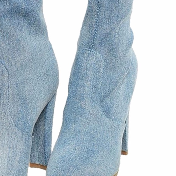 BOHO Gypsy Denim Block Heel Over Knee High Boots - Picture 6 of 8