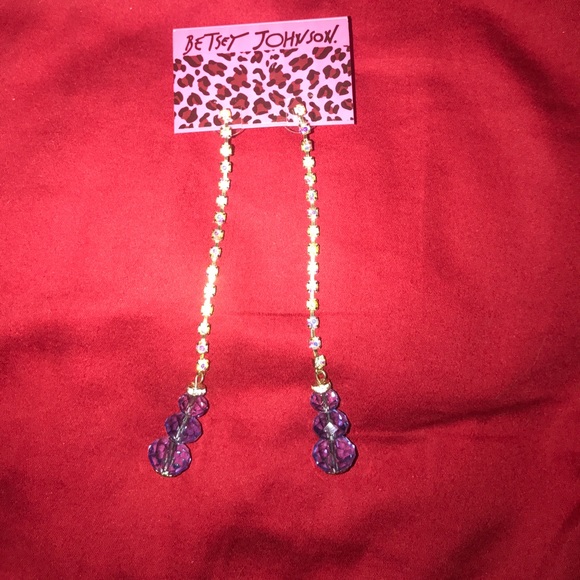 Betsey Johnson Crystal Drop Earrings - Picture 3 of 6