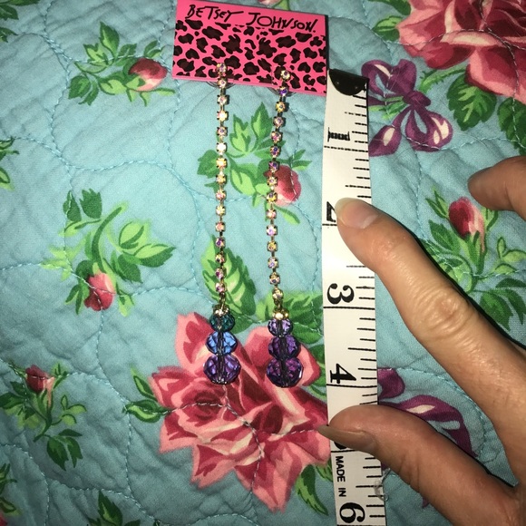 Betsey Johnson Crystal Drop Earrings - Picture 5 of 6