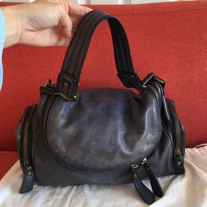 Blue leather handbag by Trace of Kale