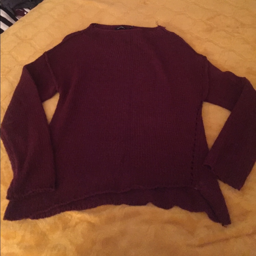 Burgandy asymmetrical sweater