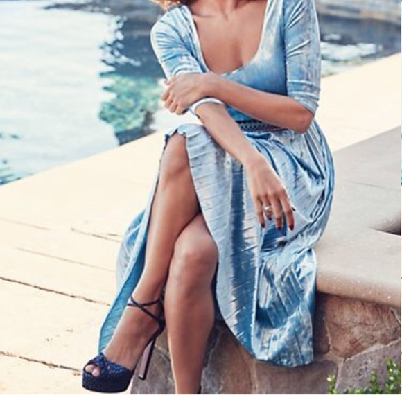 NYC&Co Tall Pleated Velvet Dress. - Picture 2 of 6