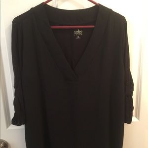 Two NWT Blouses (Black & Royal Blue) Ladies Large