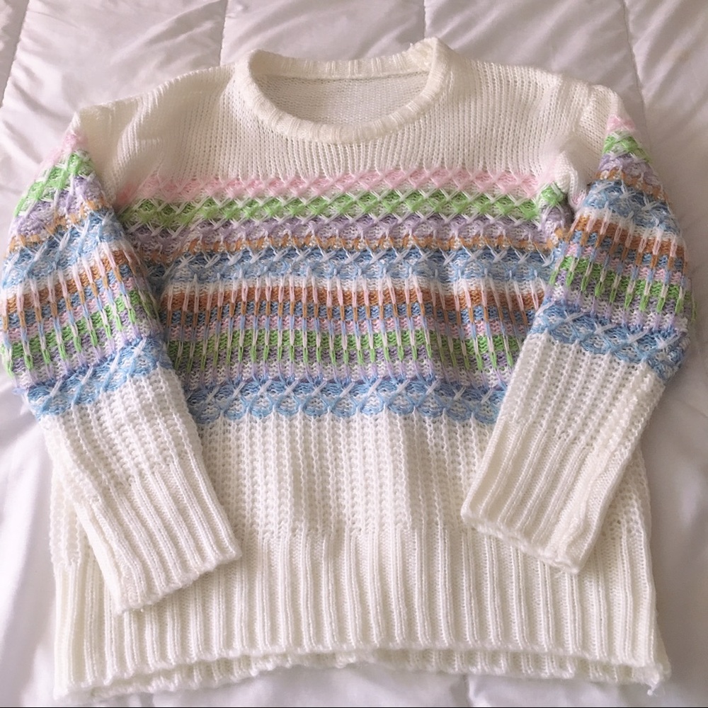 Colorful knit sweater