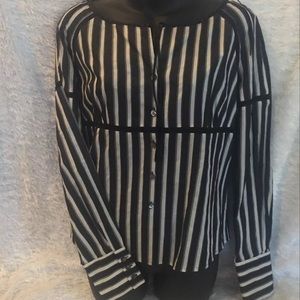 Kenneth Cole Striped BoHo Blouse - S