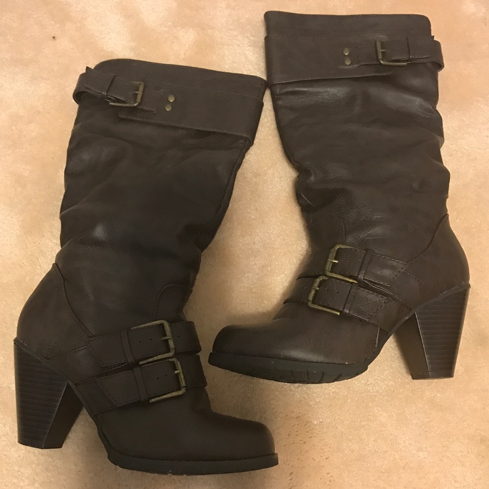 Brown Heel Boots w/buckles