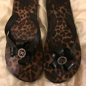 BCBG Cheetah Print Flip Flops- Size 7