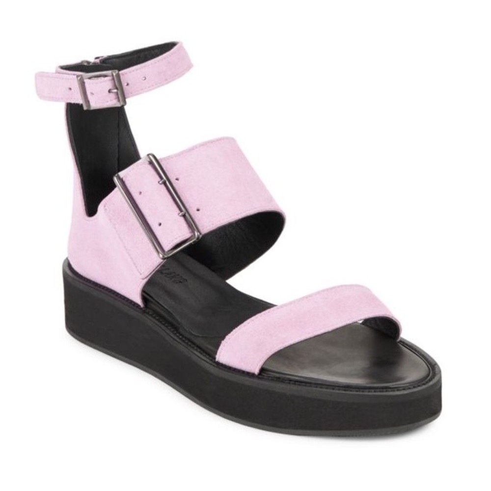 Helmut Lang Pink Suede 3-Strap Sandal NWT