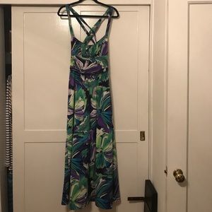 Tropical maxi dress size large