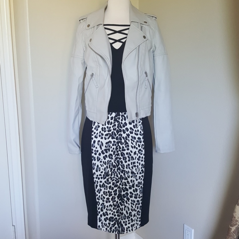NWT WHBM leopard/black skirt