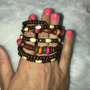 Brown wood beaded bracelet