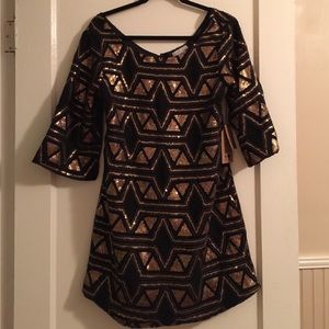Billabong Black and Gold Party Dress