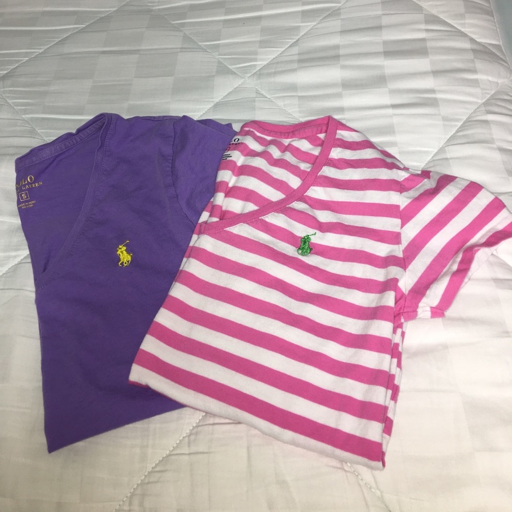 2 Ralph Lauren v neck t shirts!