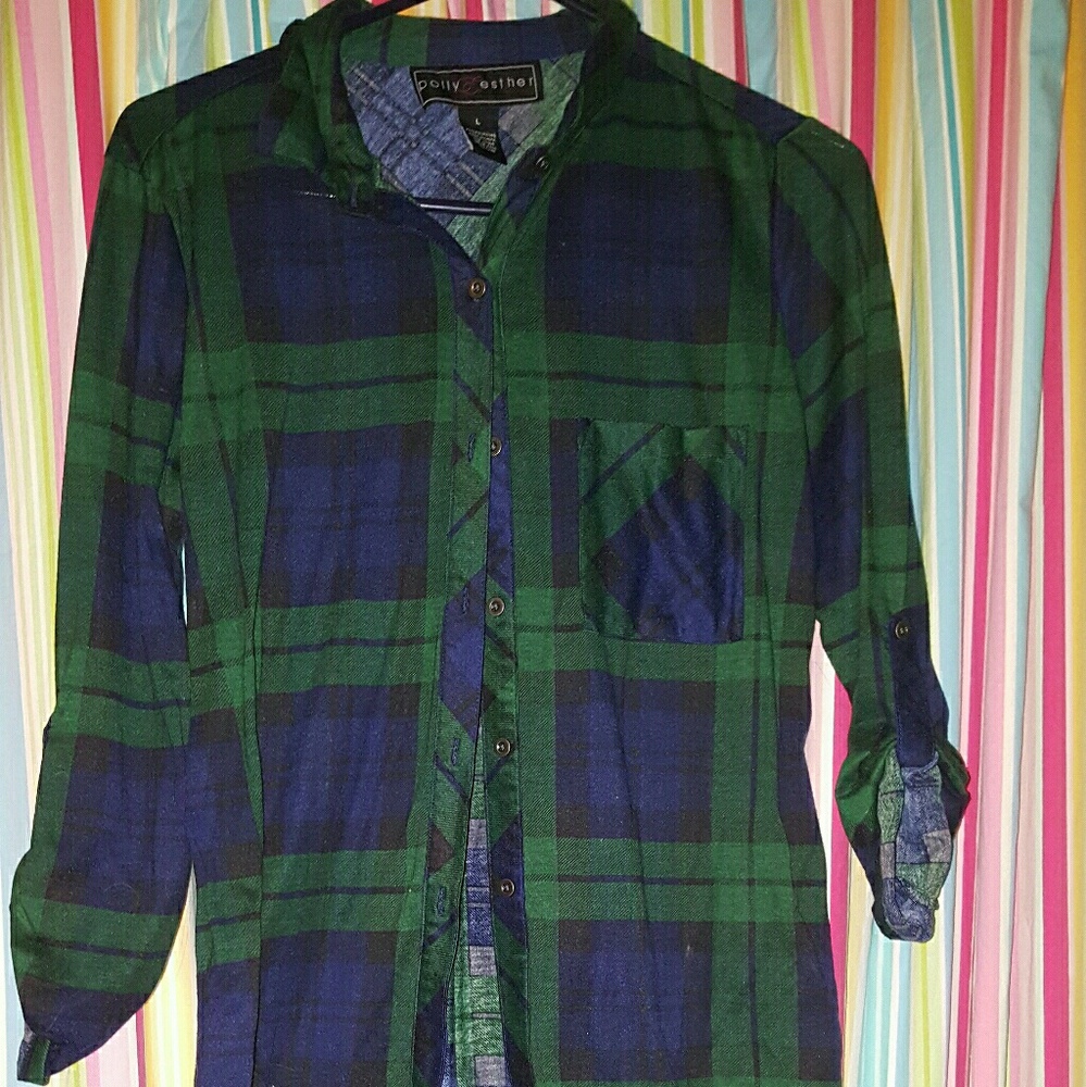 High low flannel shirt