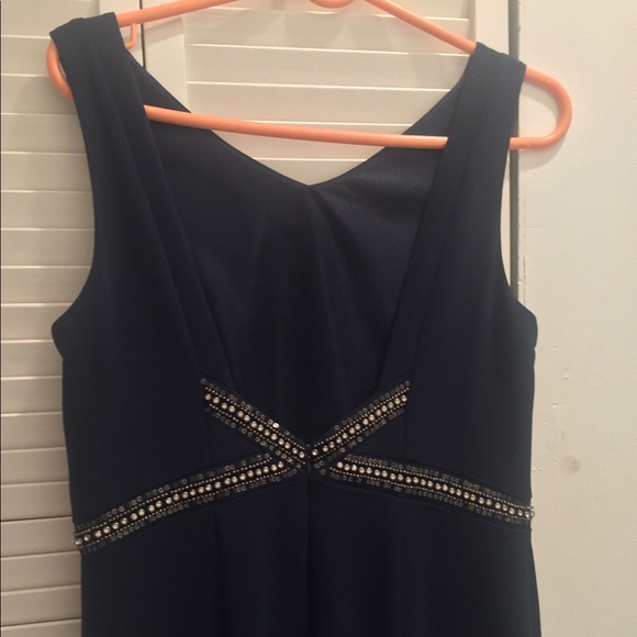 Navy Blue Backless Dress from Laundry Shelly Segal - Picture 2 of 5
