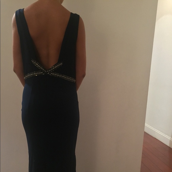 Navy Blue Backless Dress from Laundry Shelly Segal - Picture 4 of 5