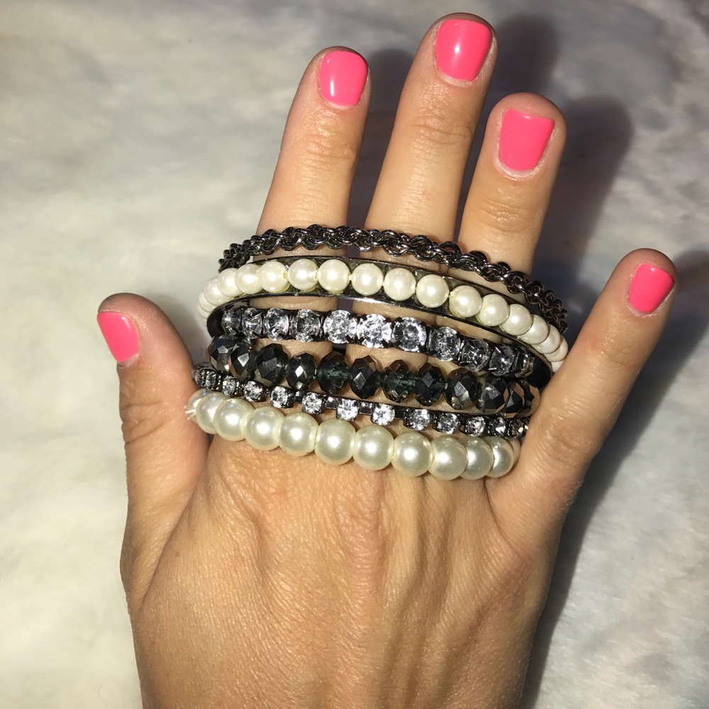 Black mix matched bangles *sold as a set