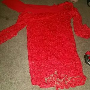 Red mini dress