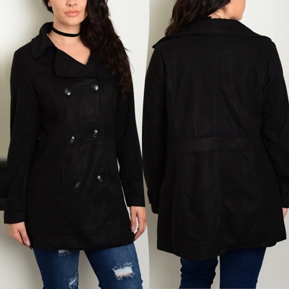 Jackets & Blazers - Classic Black Pea Coat M or L