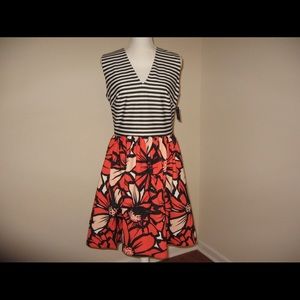 Just Taylor Mixed Print Dress