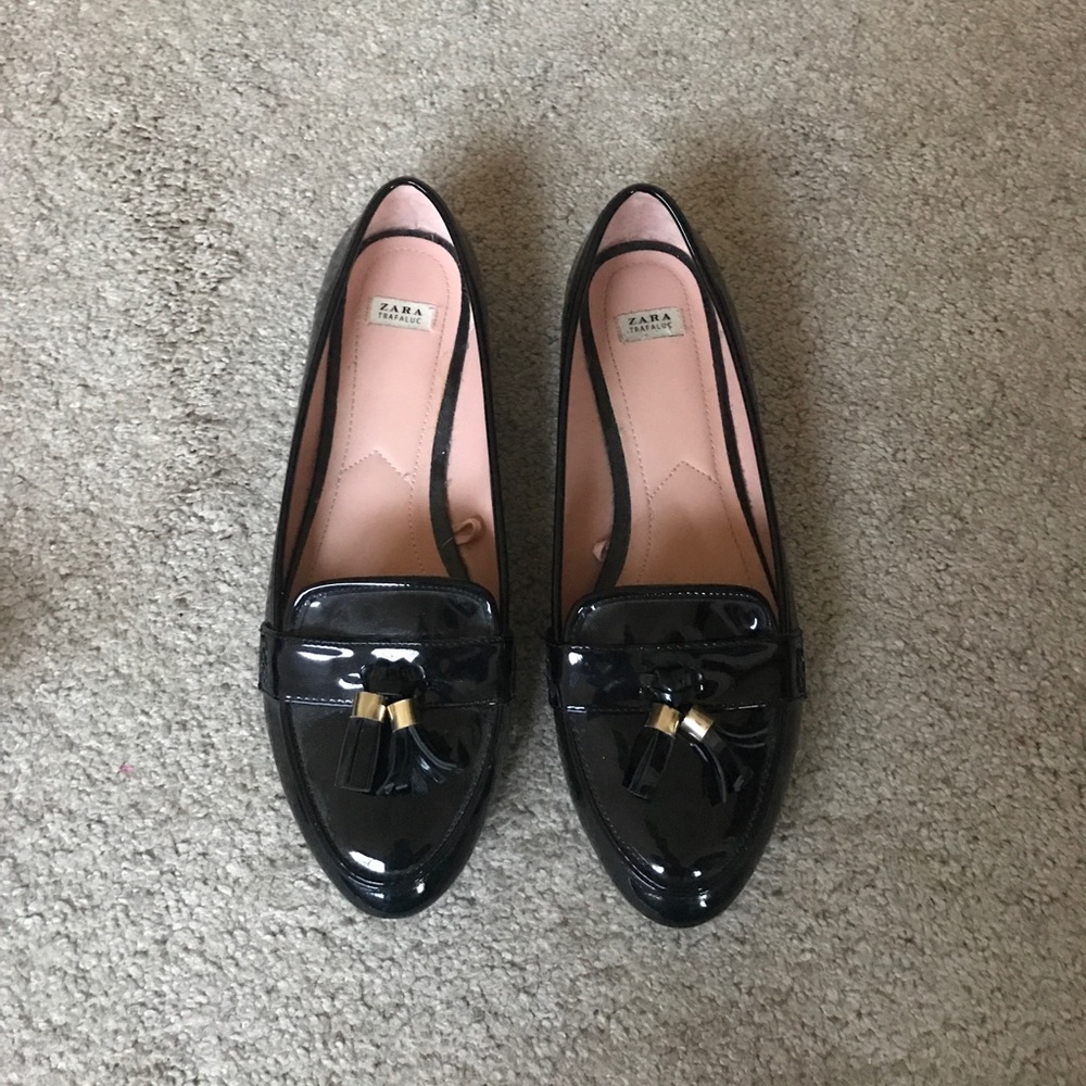zara trafaluc patent loafer